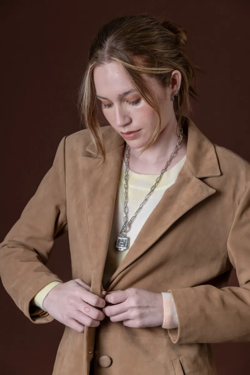 Chaqueta gamuza larga