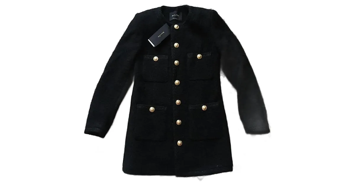 Chaqueta Massimo Dutti lana negra botones dorados/Capa Negro Gold hardware 