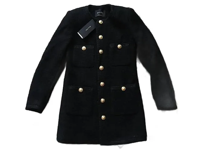 Chaqueta Massimo Dutti lana negra botones dorados/Capa Negro Gold hardware 