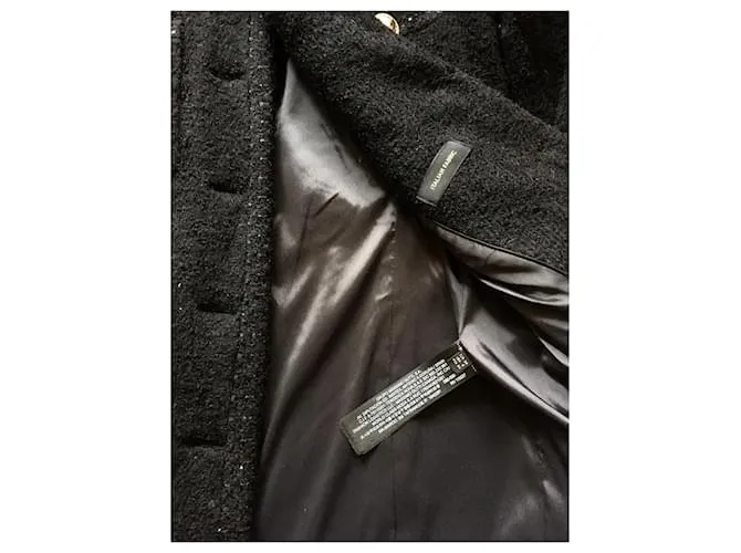 Chaqueta Massimo Dutti lana negra botones dorados/Capa Negro Gold hardware 