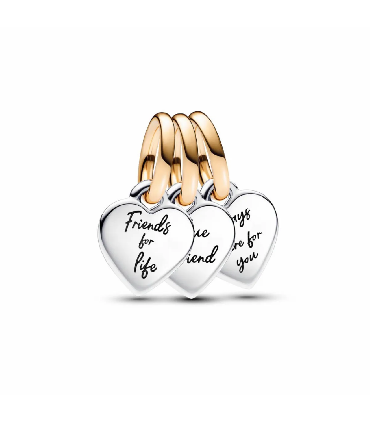 CHARM COLGANTE PANDORA BICOLOR DIVISIBLE TRIPLE AMISTAD EN DOS TONOS  762722C00