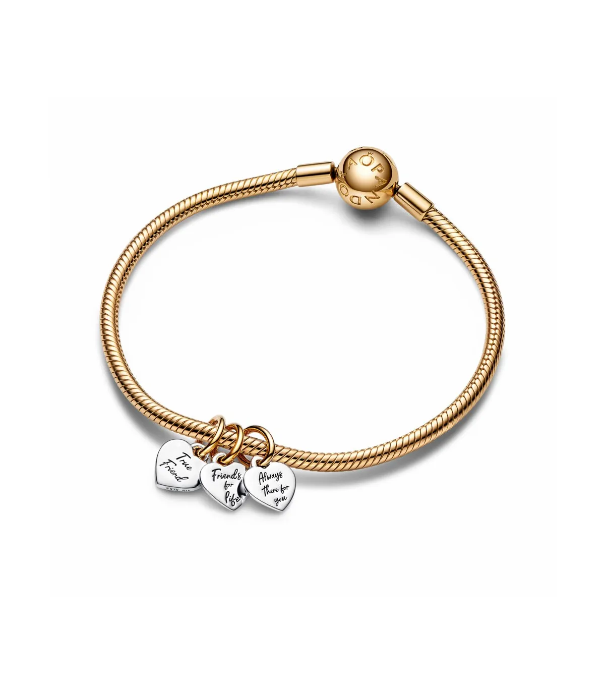 CHARM COLGANTE PANDORA BICOLOR DIVISIBLE TRIPLE AMISTAD EN DOS TONOS  762722C00