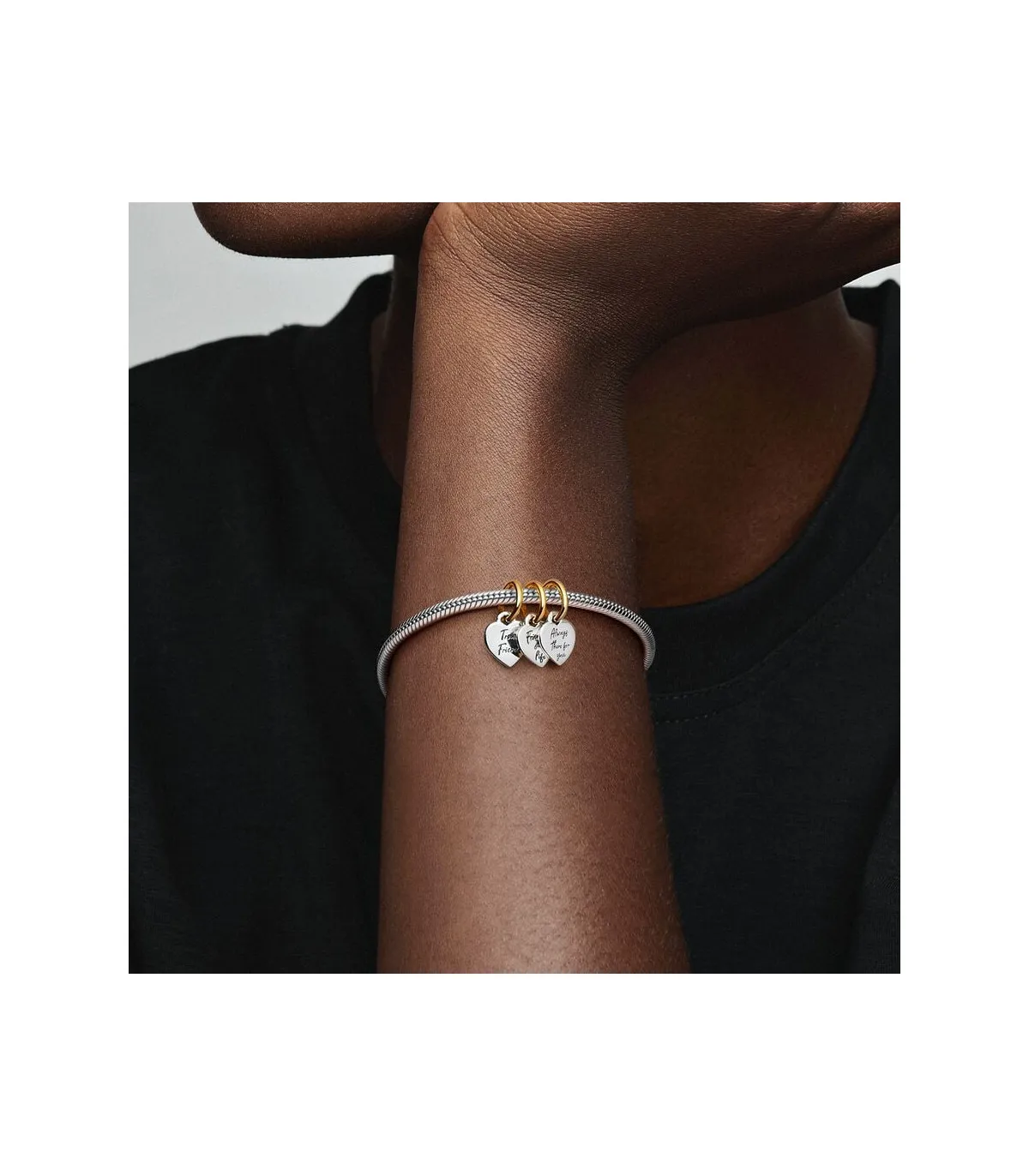 CHARM COLGANTE PANDORA BICOLOR DIVISIBLE TRIPLE AMISTAD EN DOS TONOS  762722C00