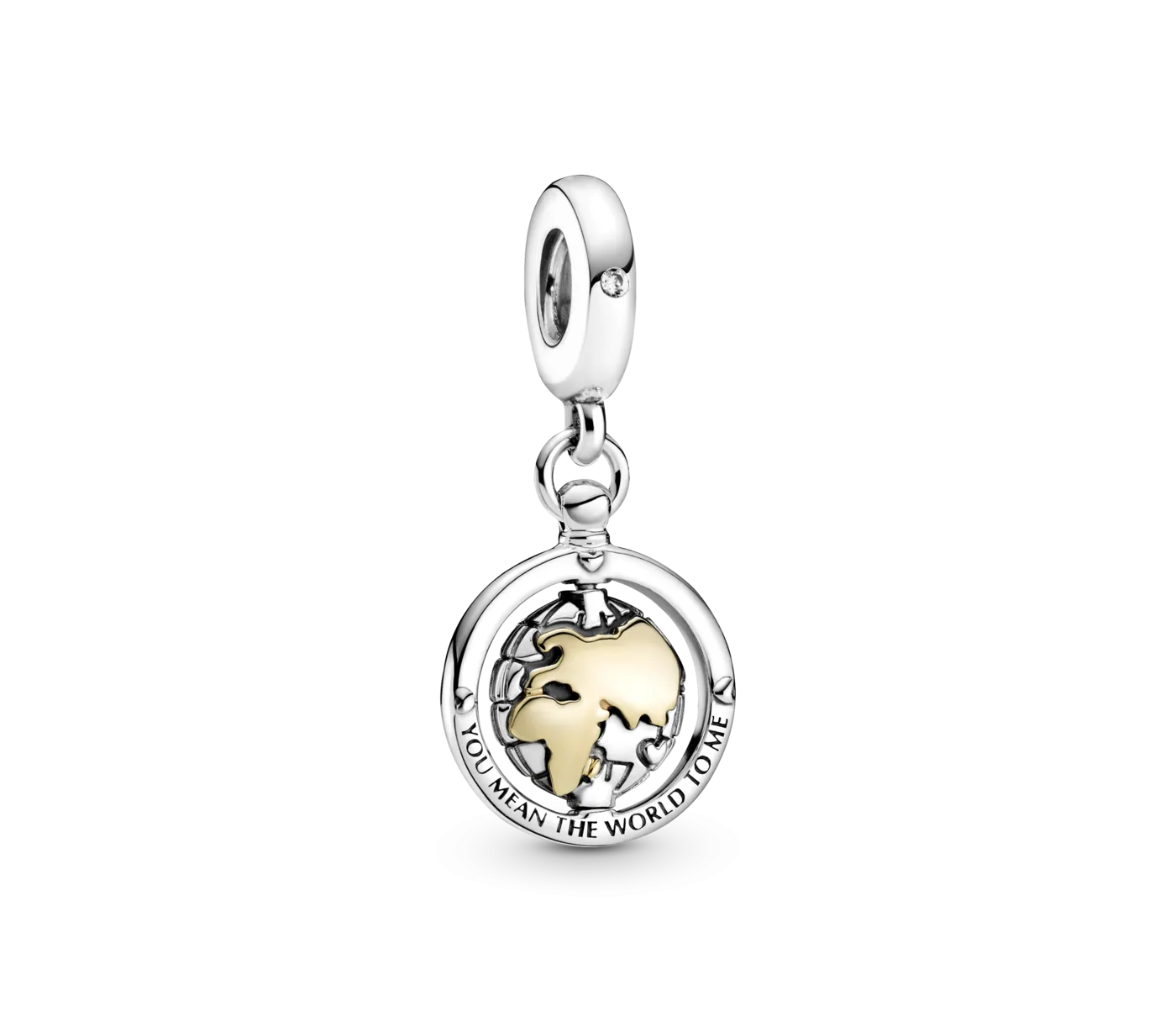 Charm Colgante plata y oro Mundo Giratorio 799303C01
