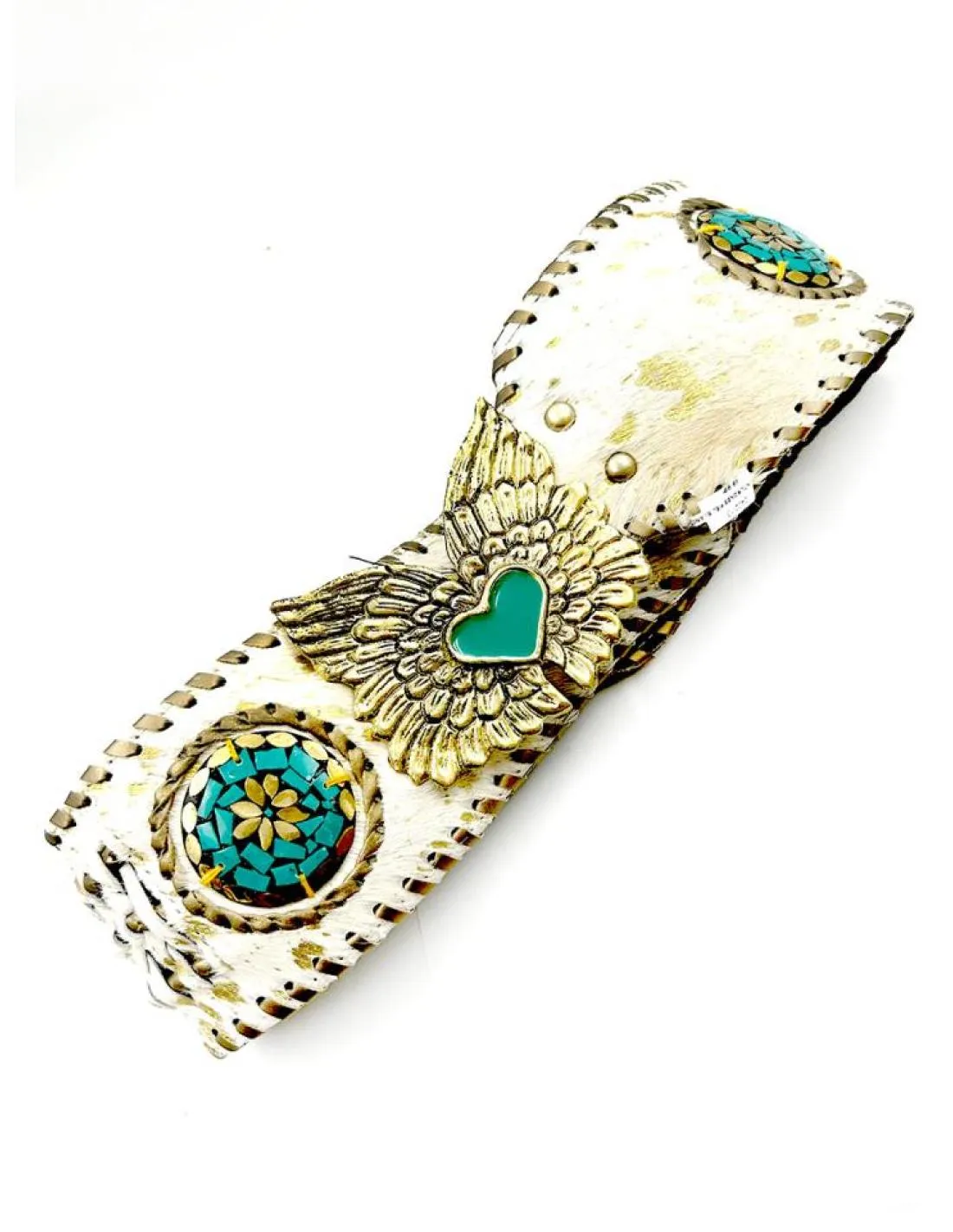 CINTURONES PIEL BLANCOS ESTILO IBIZA Y BOHO CHIC CON HEBILLA ALAS Y CORAZON
