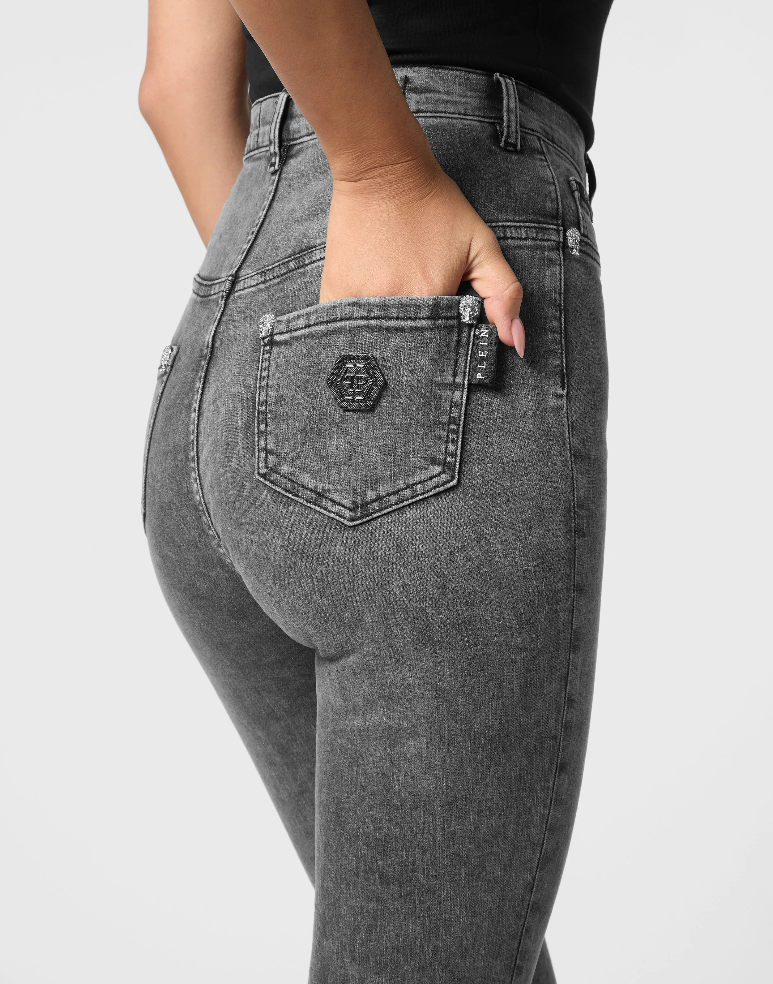 Crystal Skull Denim Super High Waist Jegging