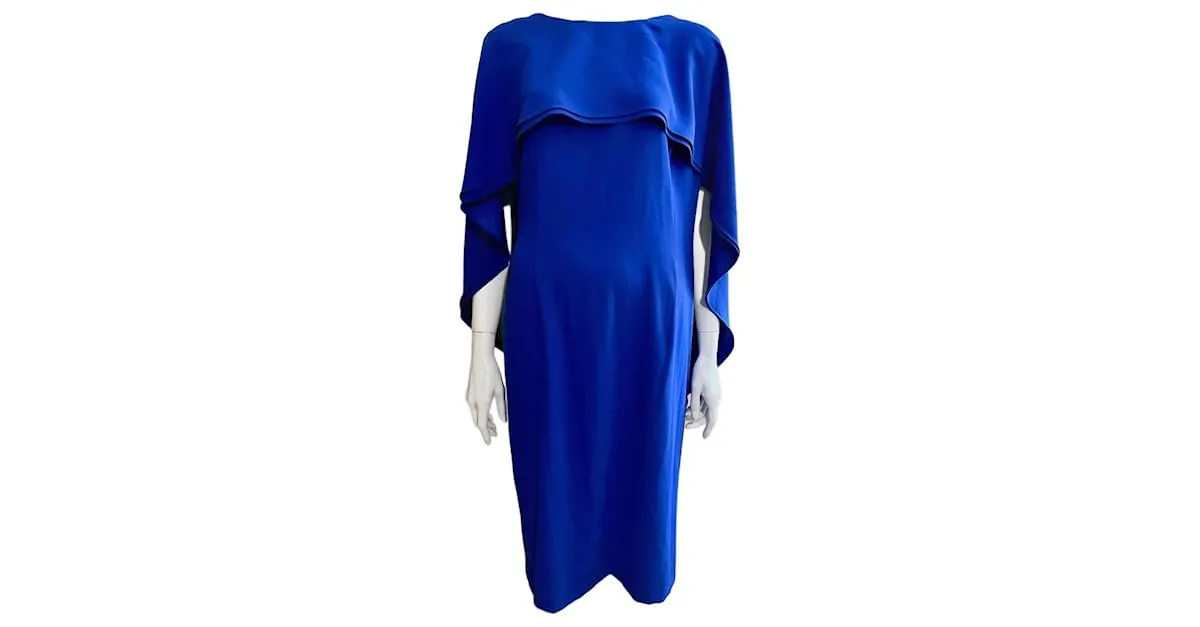 Escada Vestido capa Doriasco en azul cobalto 