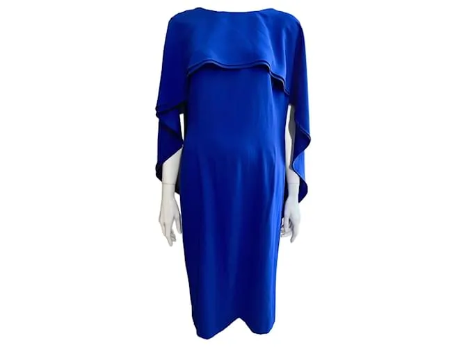 Escada Vestido capa Doriasco en azul cobalto 