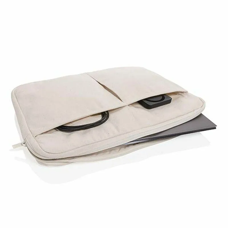 Funda portátil corporativa 15,6" de algodón reciclado Laluka