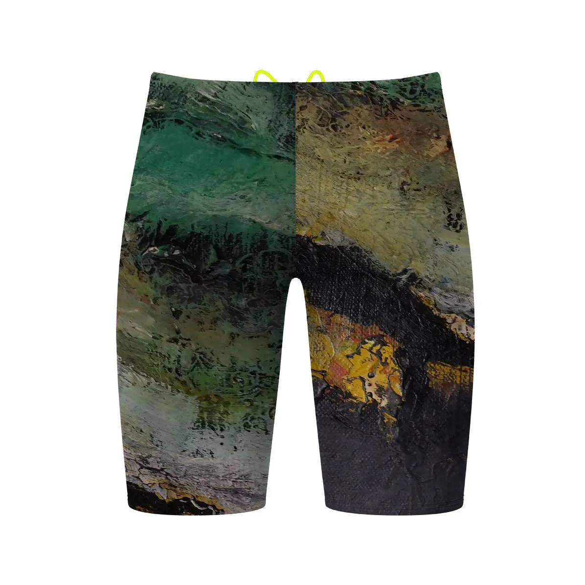 GREEN OIL ON CANVAS  JAMMER SWIMSUIT
