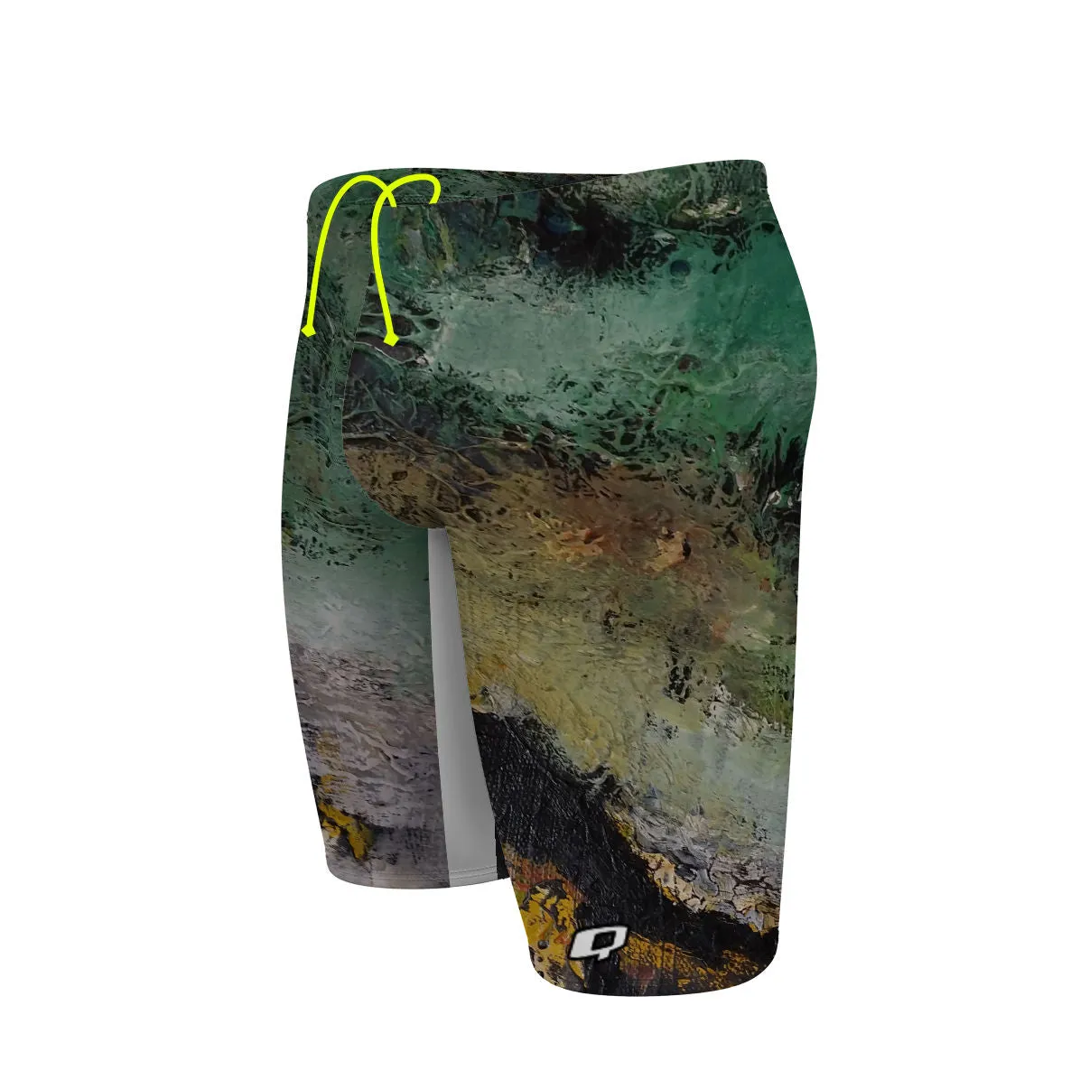 GREEN OIL ON CANVAS  JAMMER SWIMSUIT