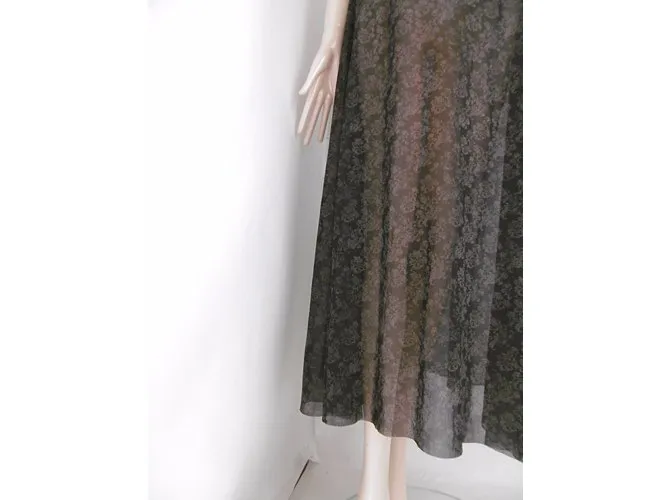 Issey Miyake Lace Long 2 Vestido de manera Negro Gris antracita 