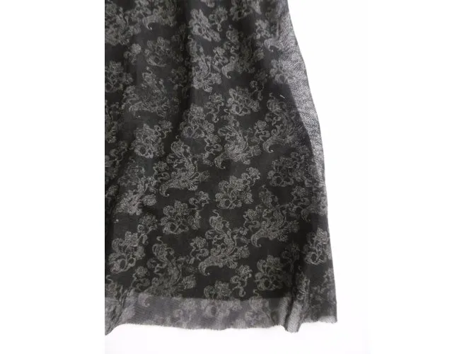 Issey Miyake Lace Long 2 Vestido de manera Negro Gris antracita 