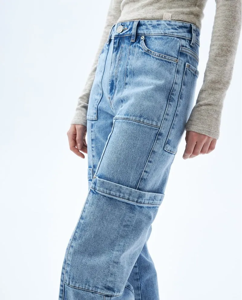 Jean Flare tipo cargo para mujer