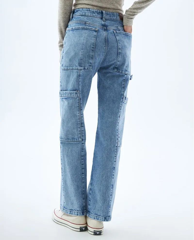 Jean Flare tipo cargo para mujer