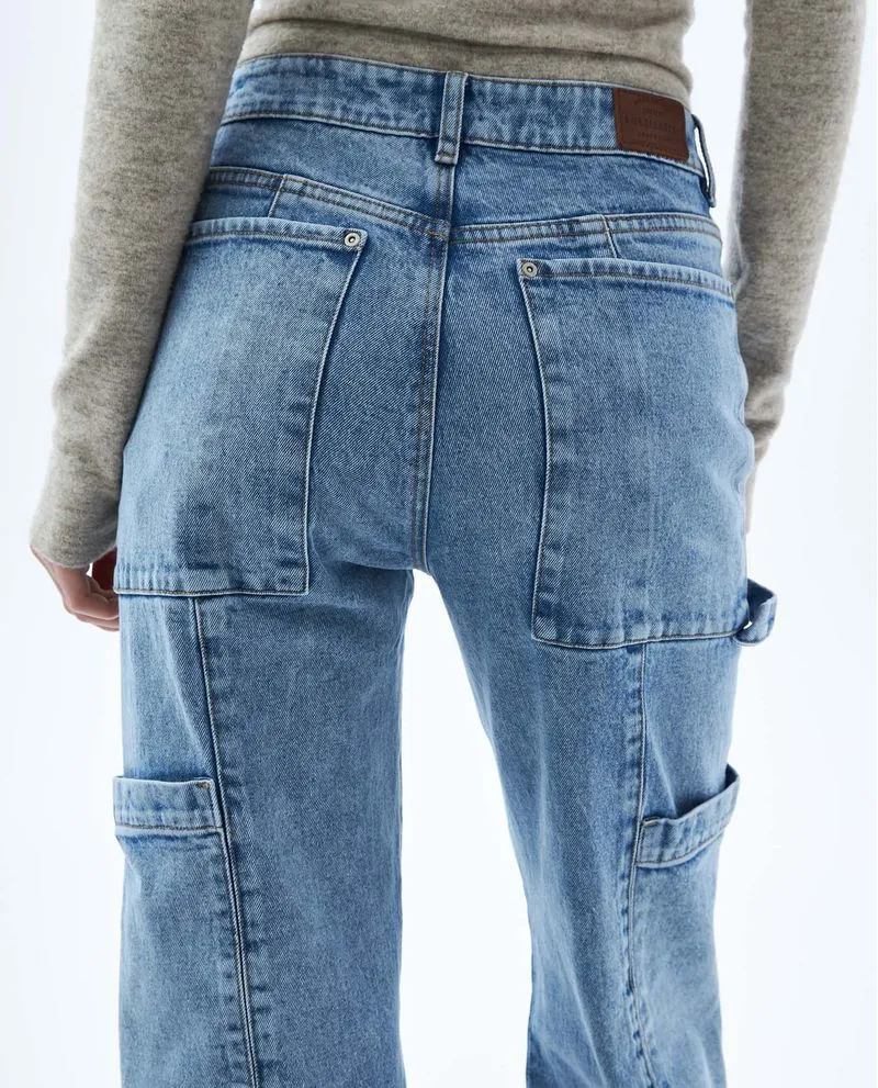 Jean Flare tipo cargo para mujer