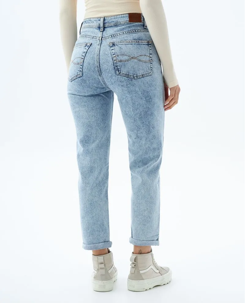 Jean Momfit claro para mujer