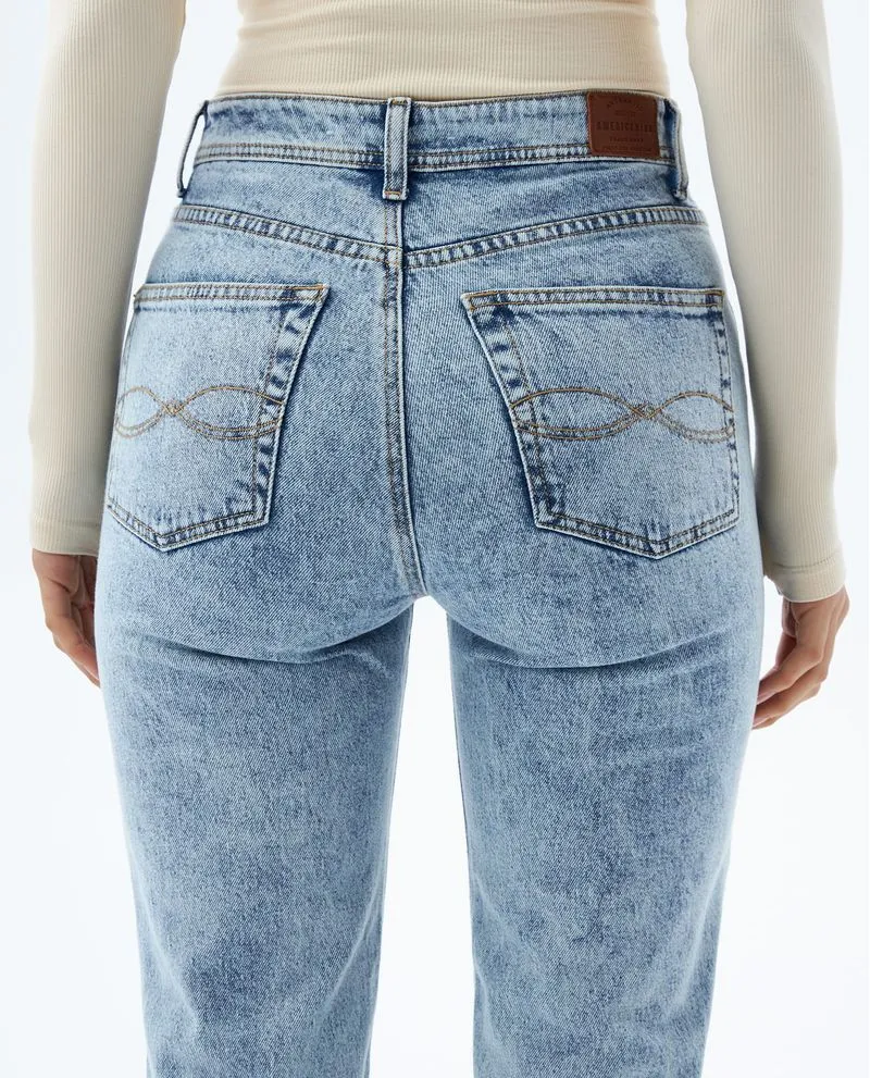 Jean Momfit claro para mujer