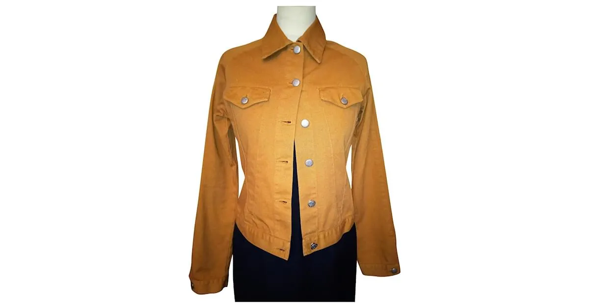 Jean Paul Gaultier GAULTIER JEAN PAUL CHAQUETA VAQUERA OCRE CON SIGNOS BOTONES T 38 Amarillo 