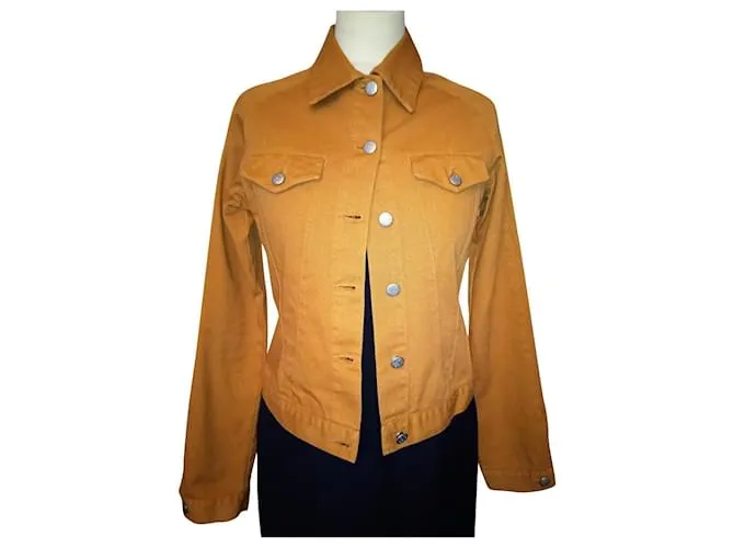 Jean Paul Gaultier GAULTIER JEAN PAUL CHAQUETA VAQUERA OCRE CON SIGNOS BOTONES T 38 Amarillo 