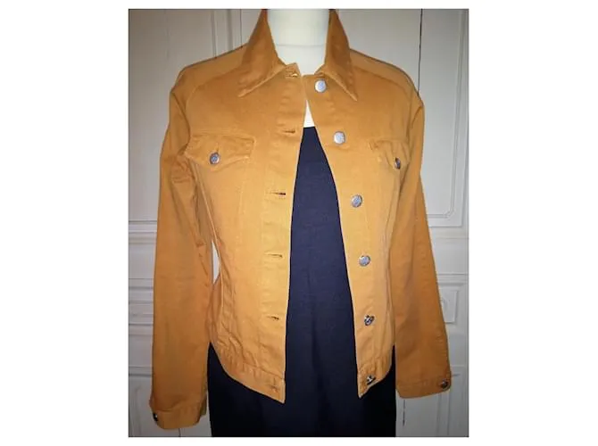 Jean Paul Gaultier GAULTIER JEAN PAUL CHAQUETA VAQUERA OCRE CON SIGNOS BOTONES T 38 Amarillo 