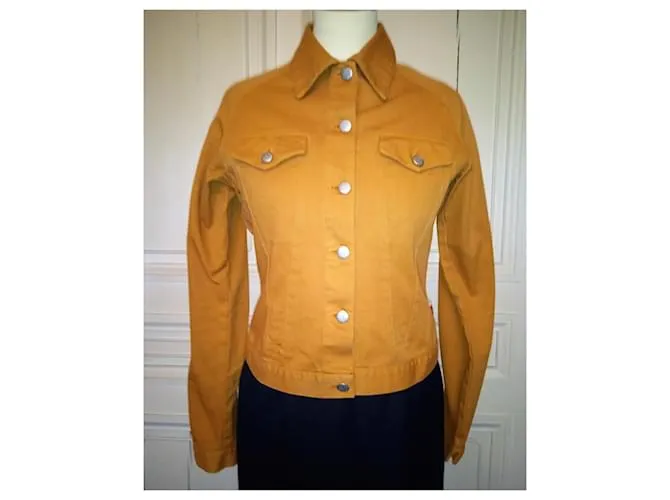 Jean Paul Gaultier GAULTIER JEAN PAUL CHAQUETA VAQUERA OCRE CON SIGNOS BOTONES T 38 Amarillo 