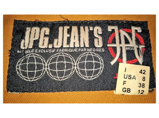 Jean Paul Gaultier GAULTIER JEAN PAUL CHAQUETA VAQUERA OCRE CON SIGNOS BOTONES T 38 Amarillo 