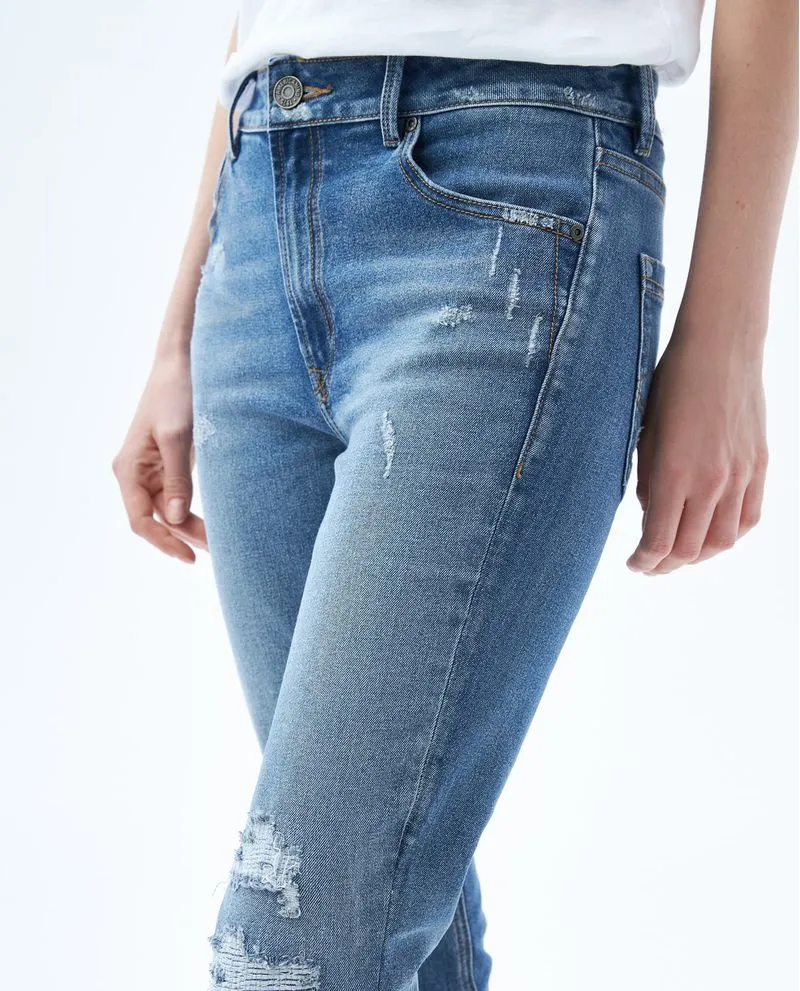 Jean Skinny tiro alto para mujer
