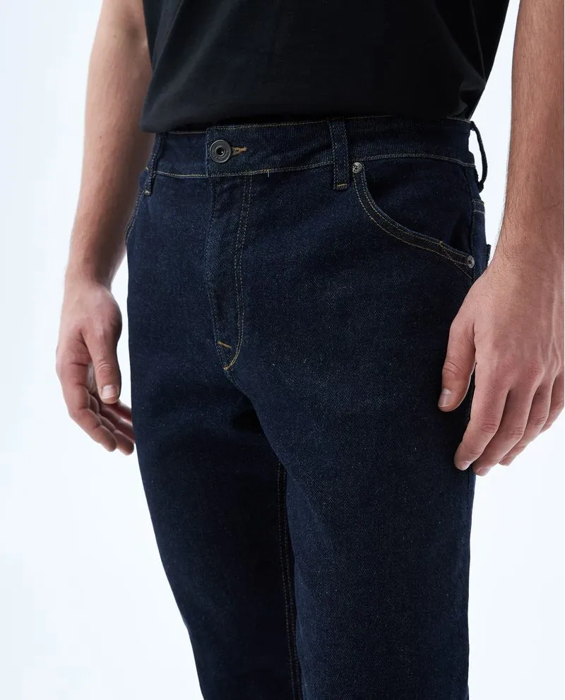 Jean Slim and Straight tiro alto para hombre