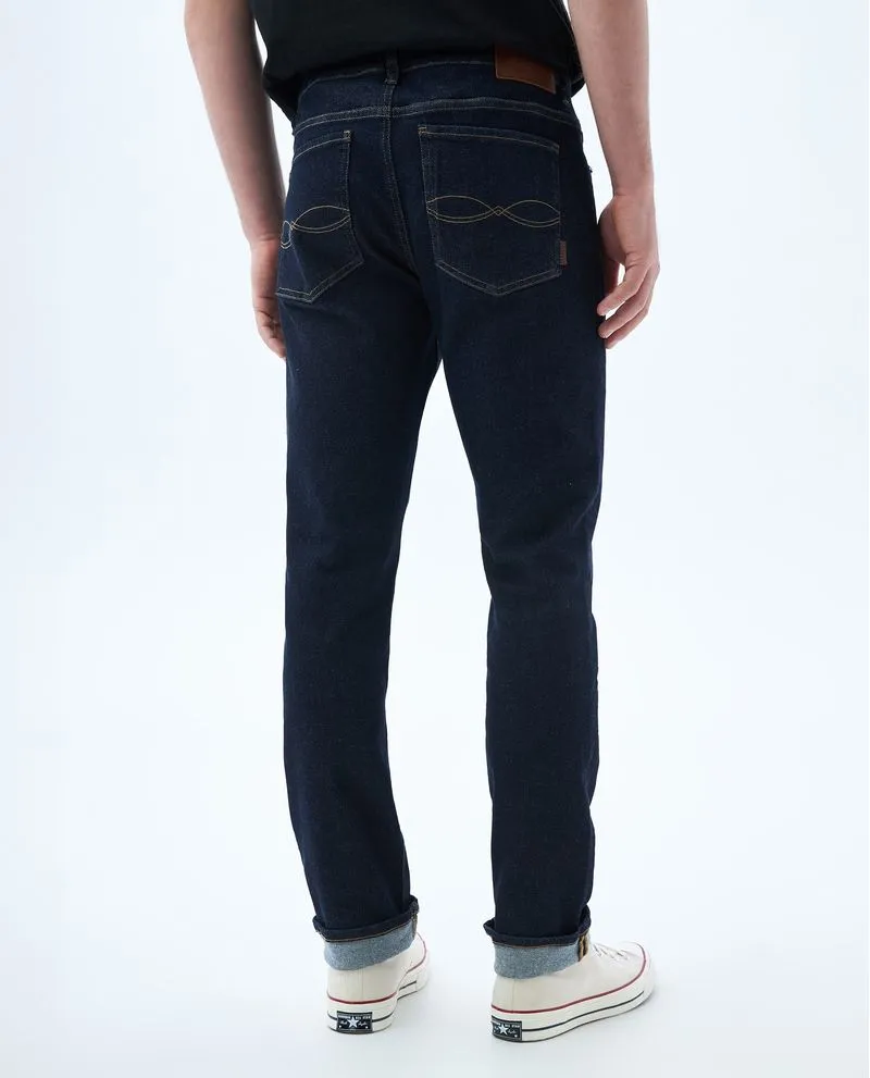 Jean Slim and Straight tiro alto para hombre