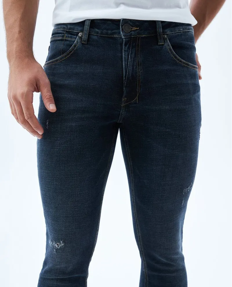 Jean Slim tiro bajo para hombre