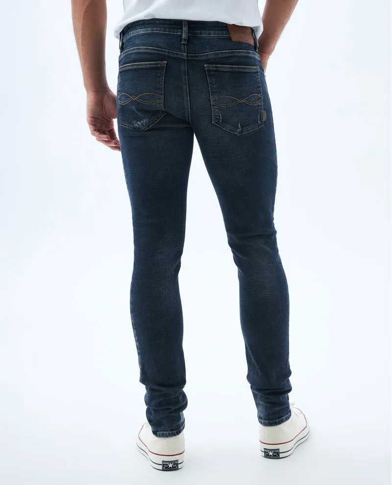 Jean Slim tiro bajo para hombre