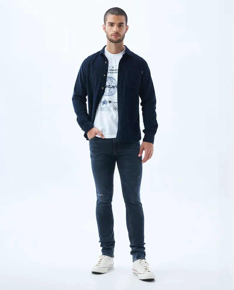 Jean Slim tiro bajo para hombre