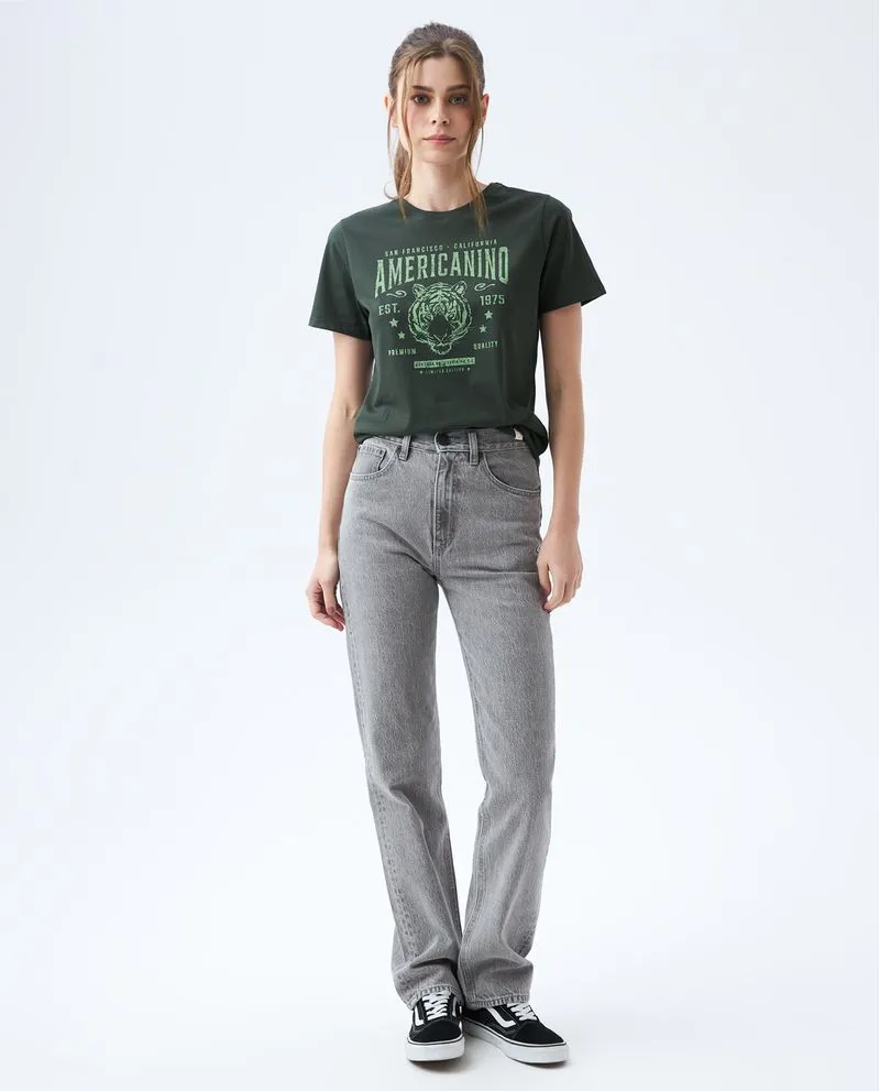 Jean Straight fit tono medio para mujer
