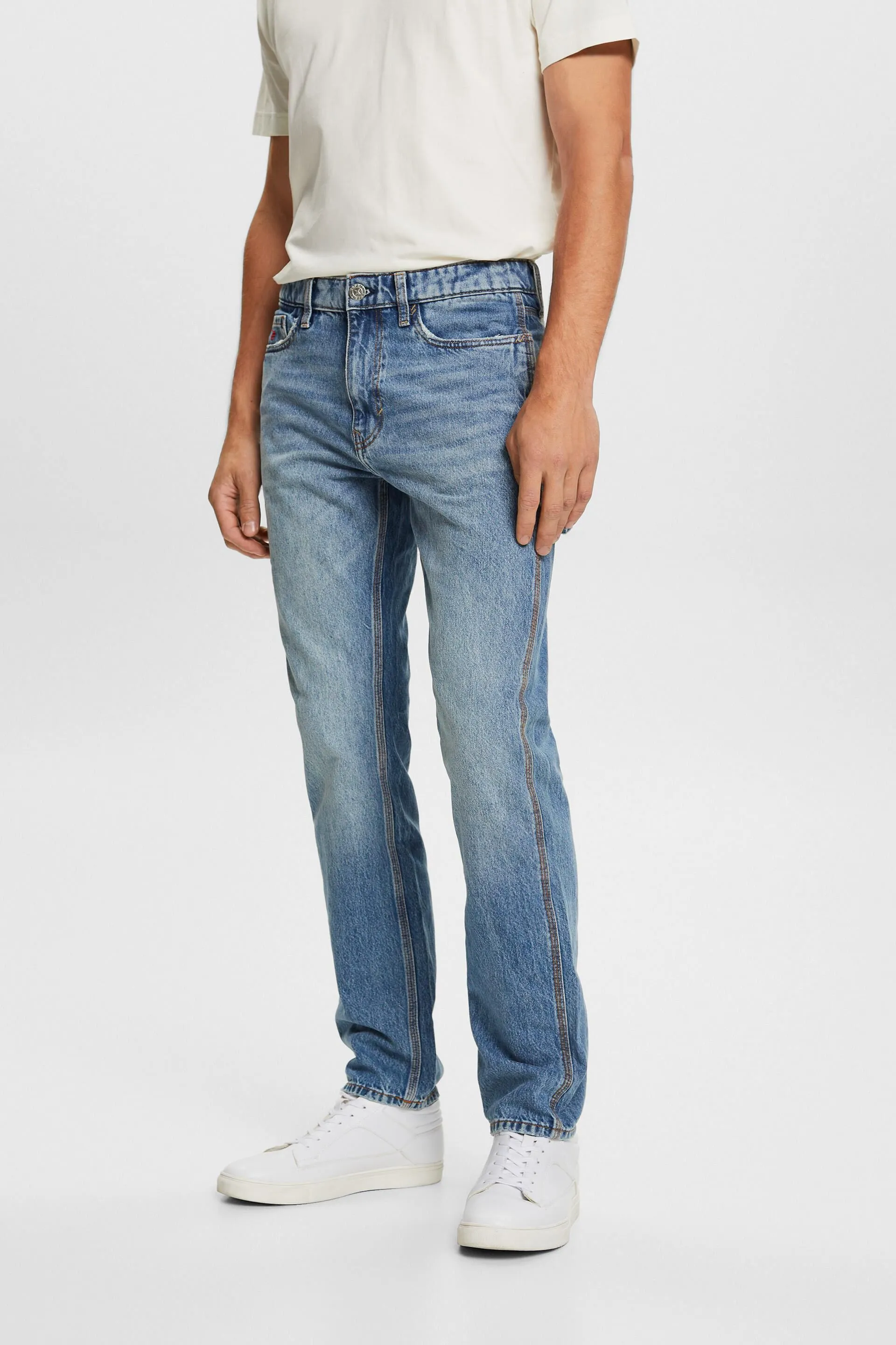 JEANS MIDRISE STRAIGHT FIT DE ESTILO CARPINTERO