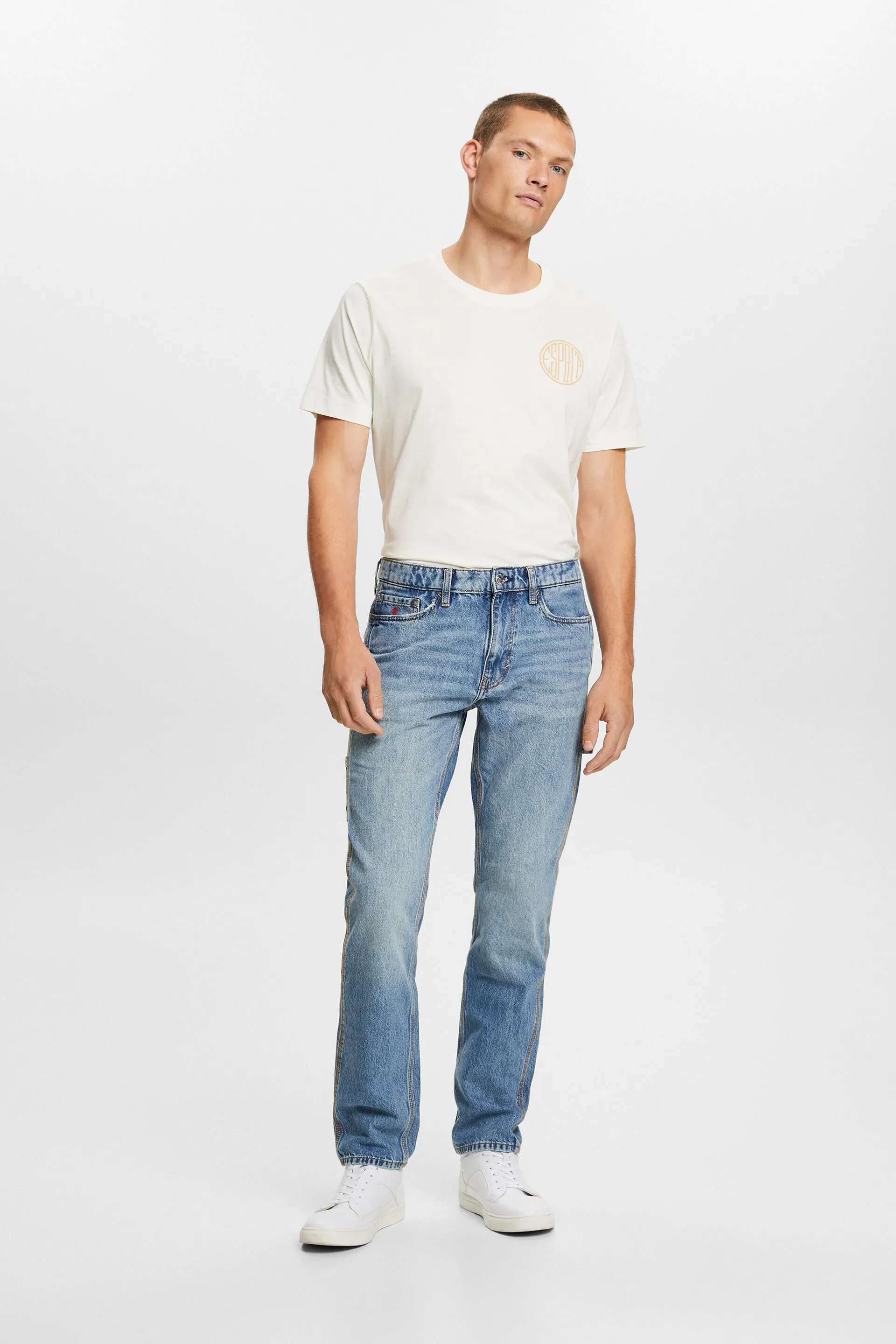 JEANS MIDRISE STRAIGHT FIT DE ESTILO CARPINTERO