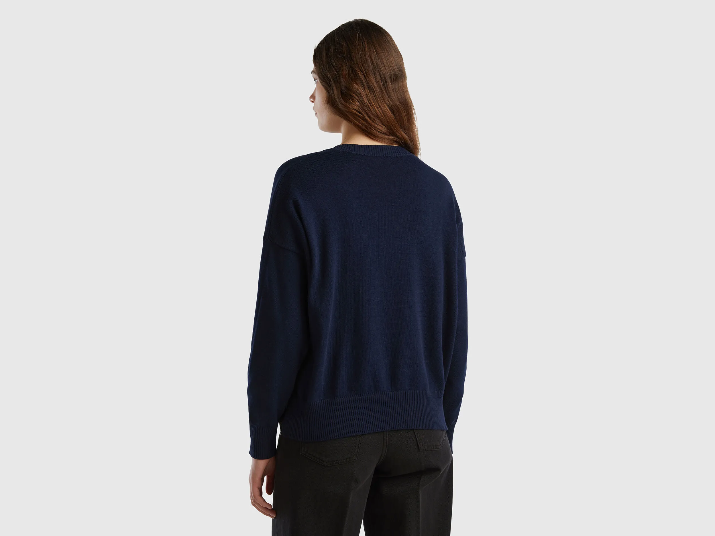 Jersey de cuello redondo de algodón tricot
