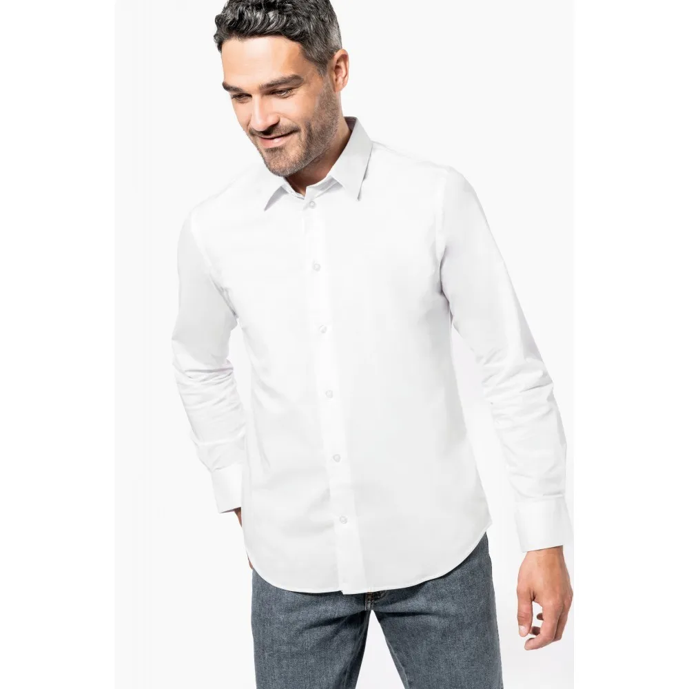 K529CAMISA STRECH MANGA LARGA HOMBRE