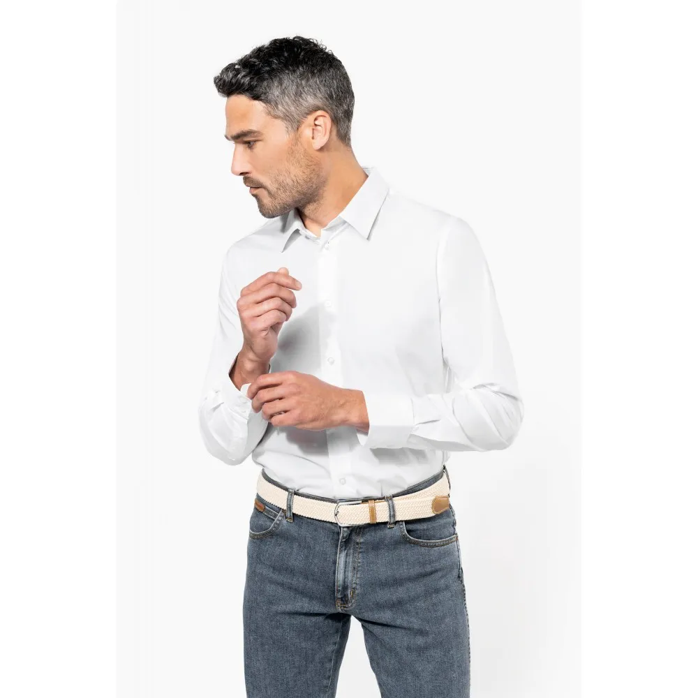 K529CAMISA STRECH MANGA LARGA HOMBRE