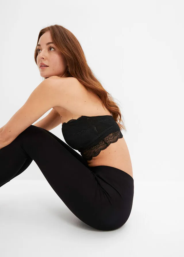 Leggings con encaje Negro