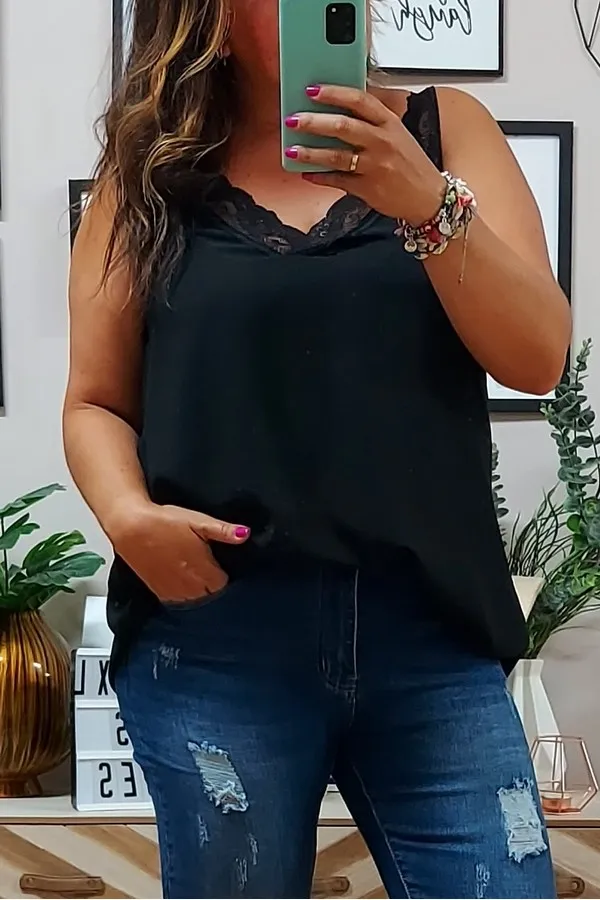 Lencera Cloe Crep Negra