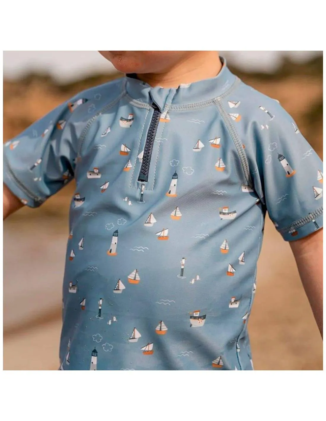 LITTLE DUTCH  CAMISETA UPF +50 SAILORS BAY AZUL OSCURO