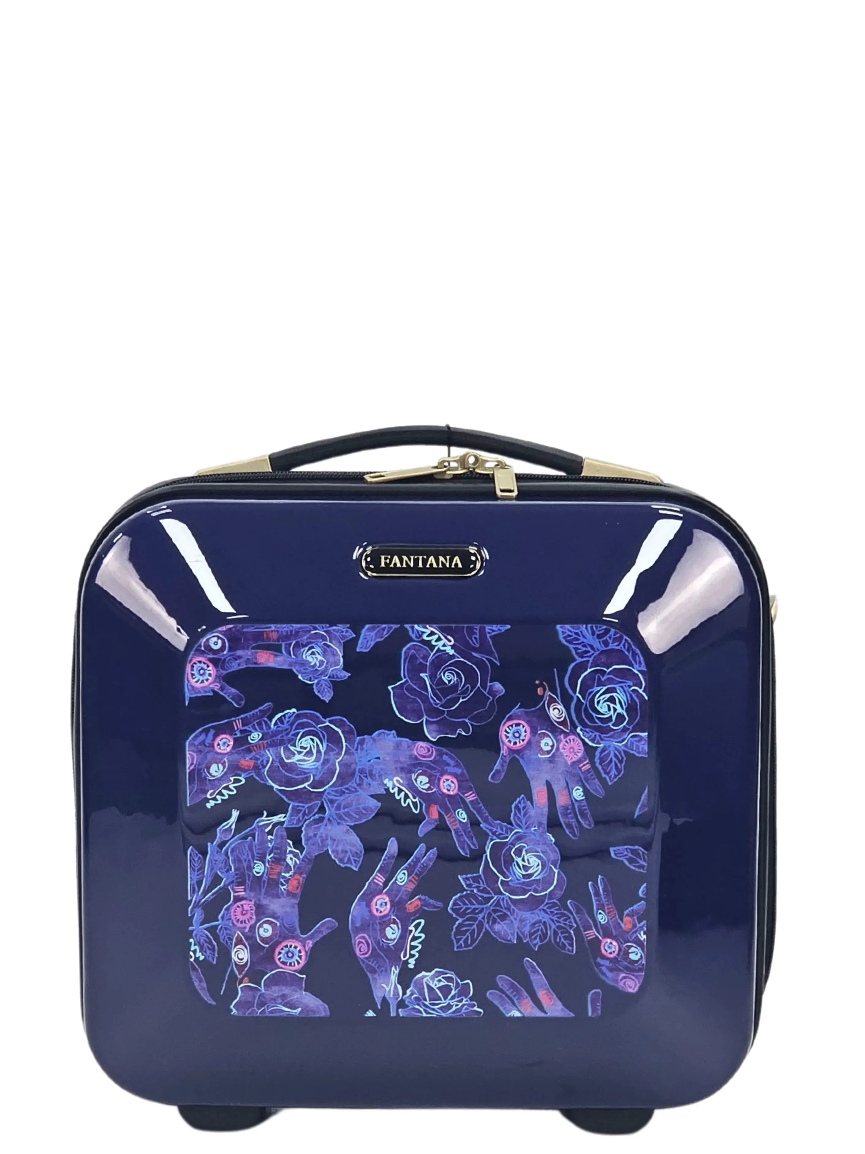 Maleta con ruedas y ruedas con estuche rígido floral brillante