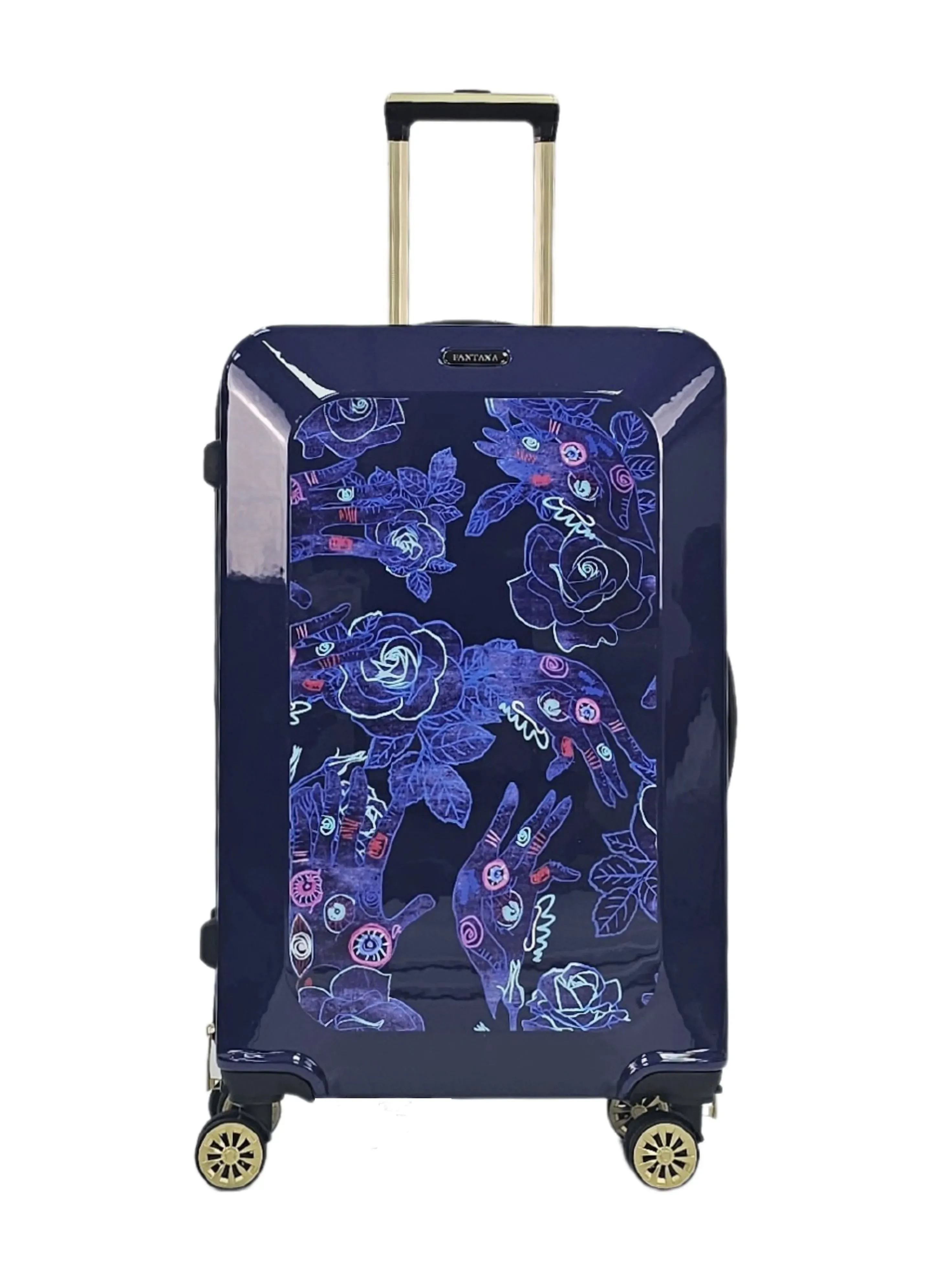 Maleta con ruedas y ruedas con estuche rígido floral brillante