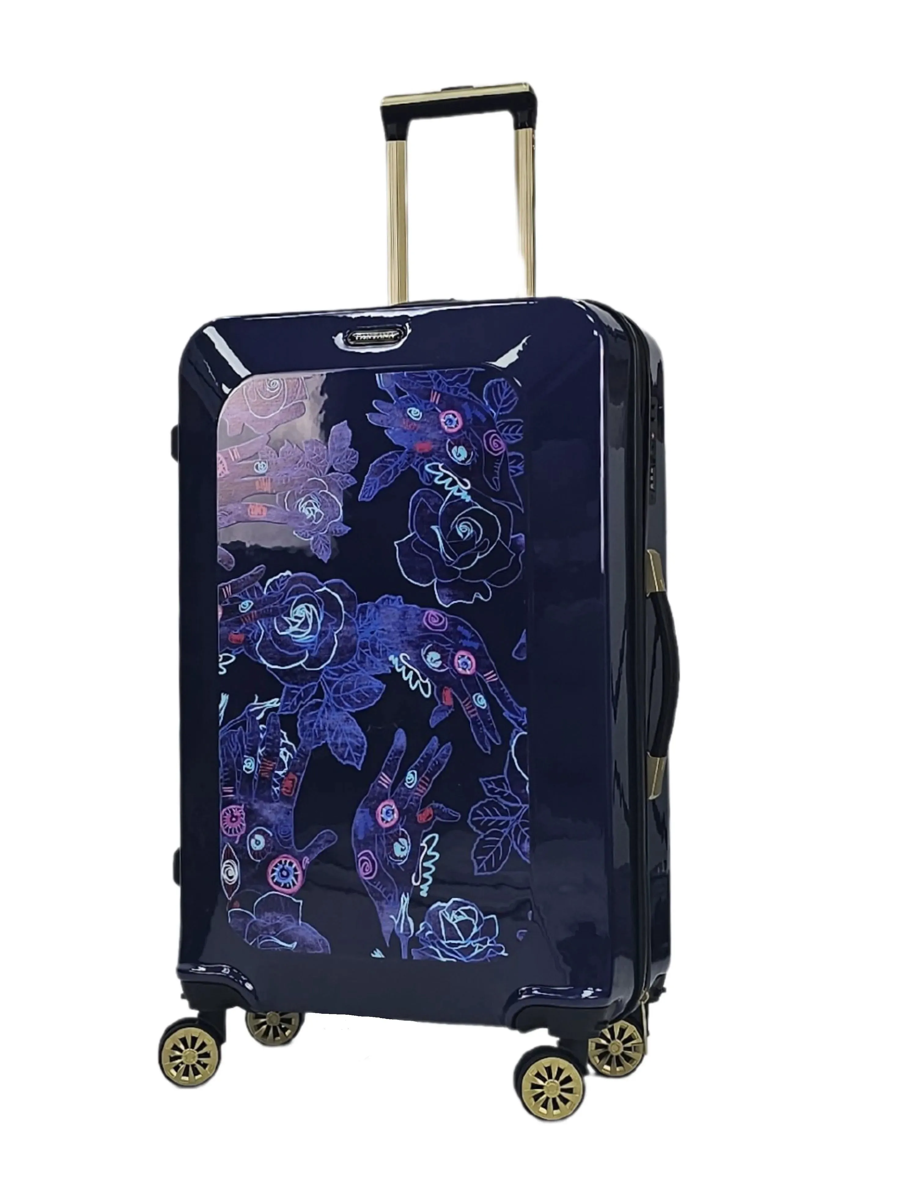 Maleta con ruedas y ruedas con estuche rígido floral brillante
