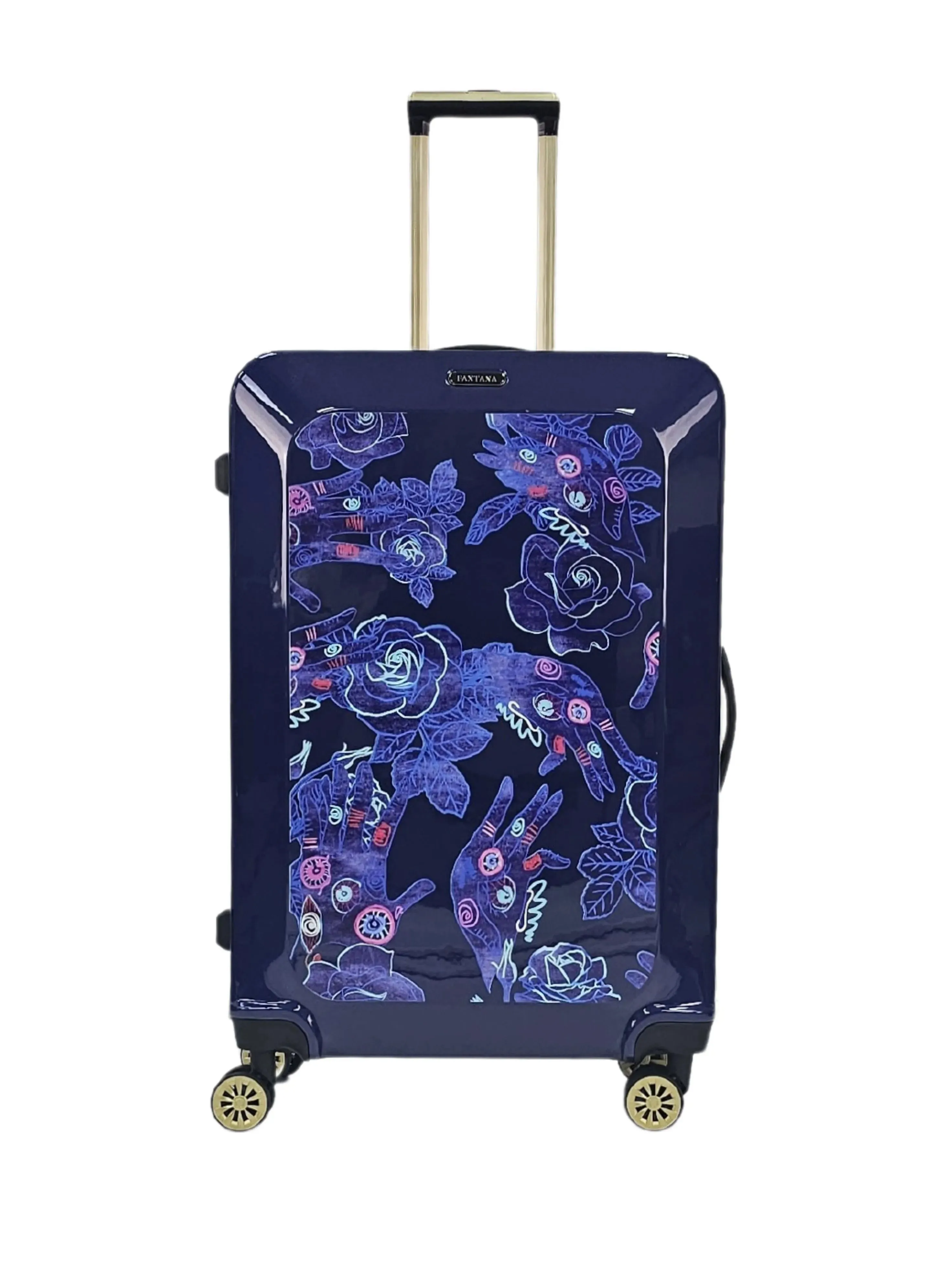 Maleta con ruedas y ruedas con estuche rígido floral brillante