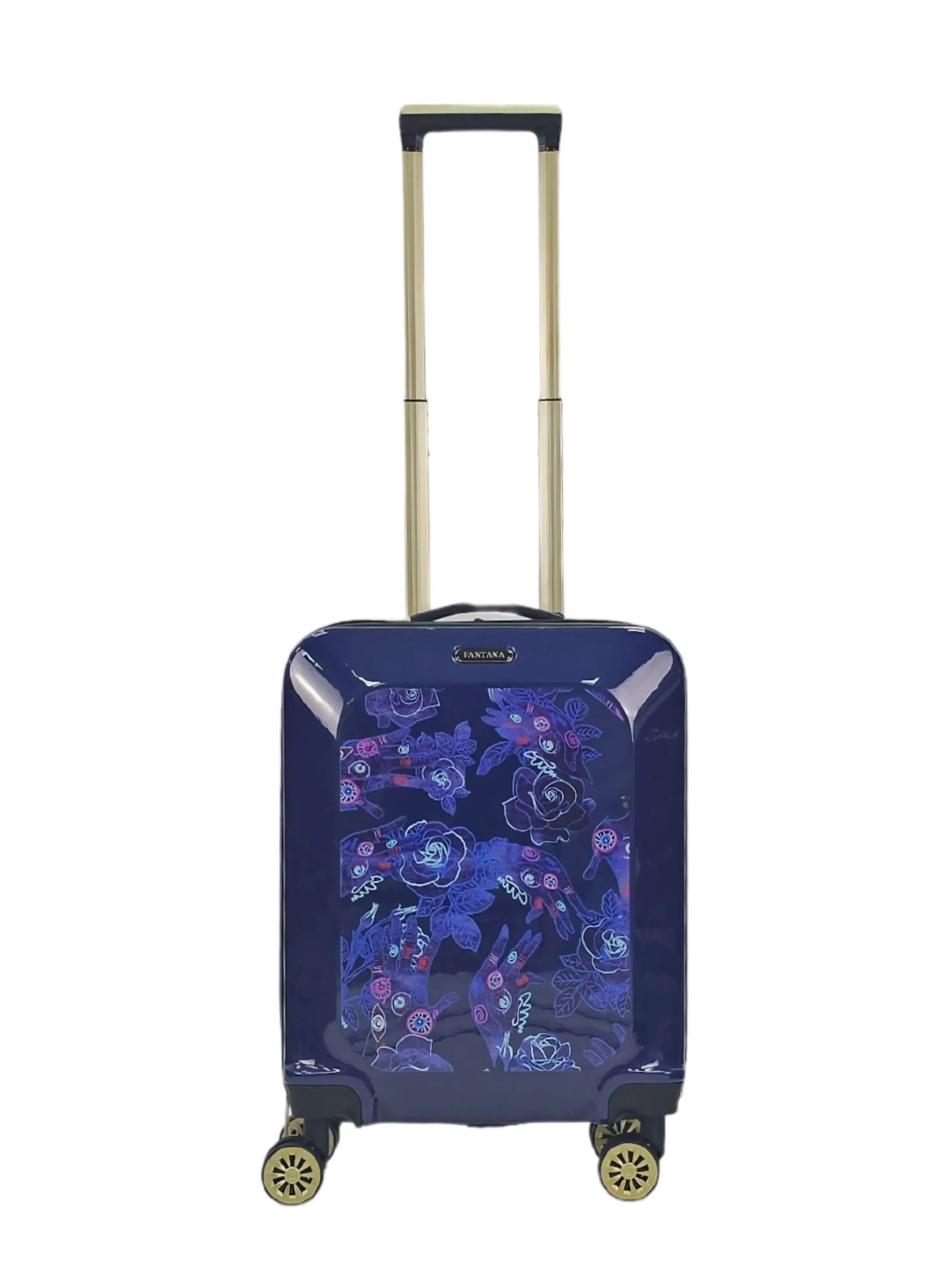 Maleta con ruedas y ruedas con estuche rígido floral brillante