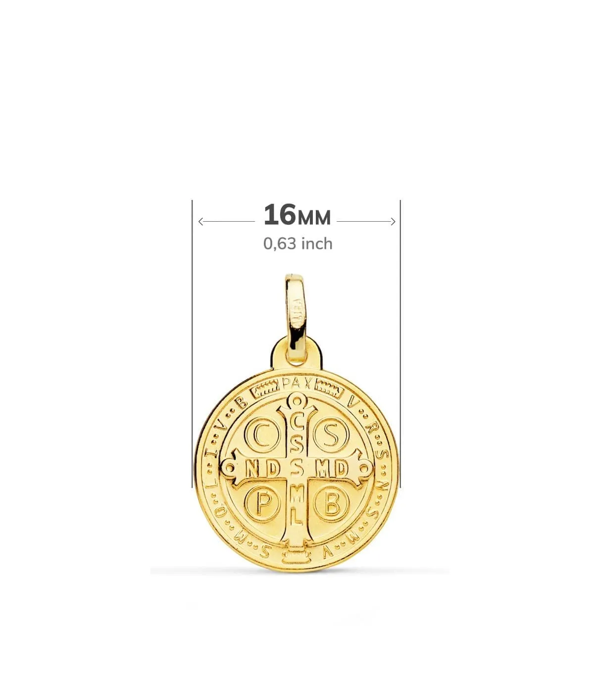 Médaille Saint Benoit 18 K 16mm