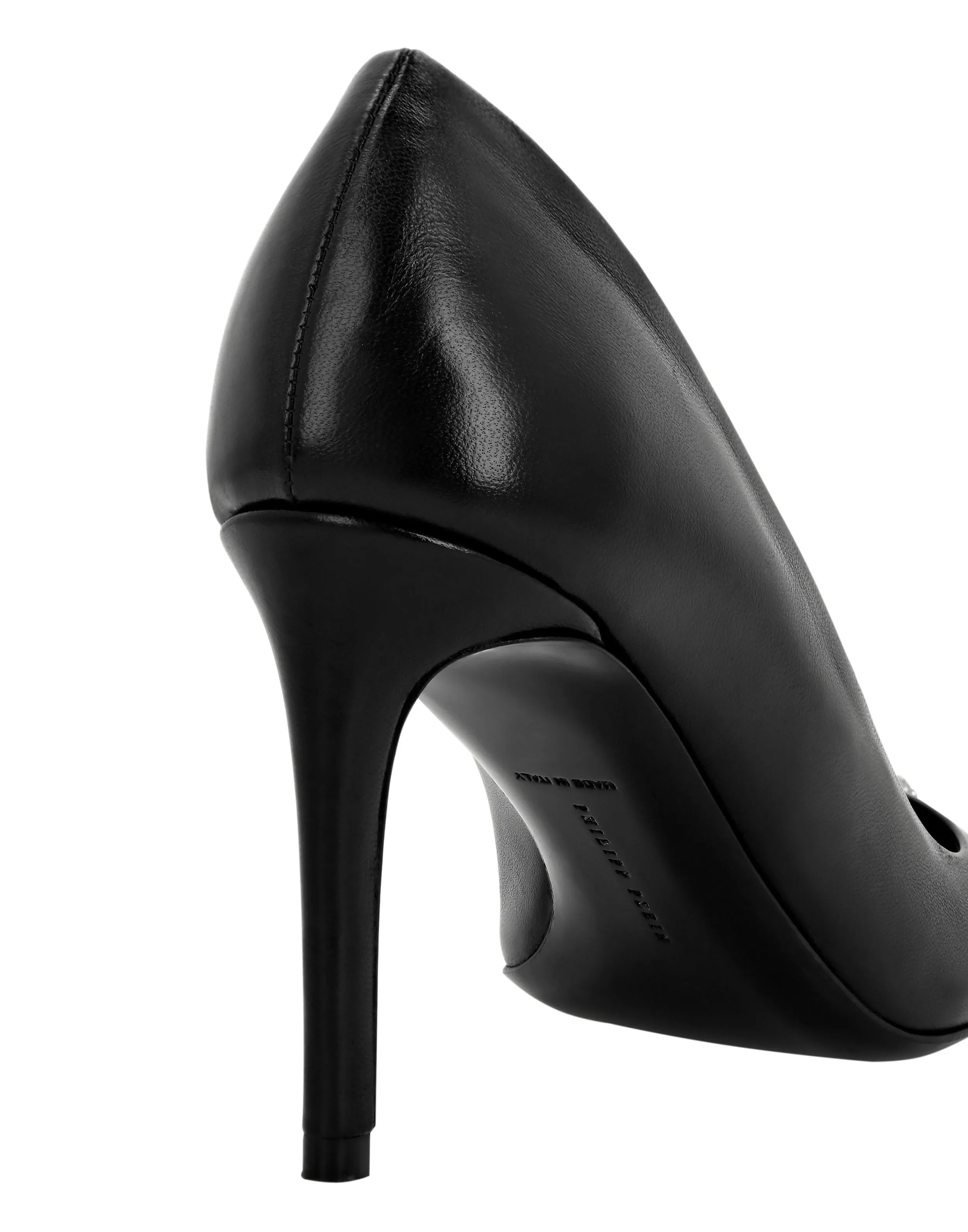 Nappa Leather Decollete Mid Heels Skull strass