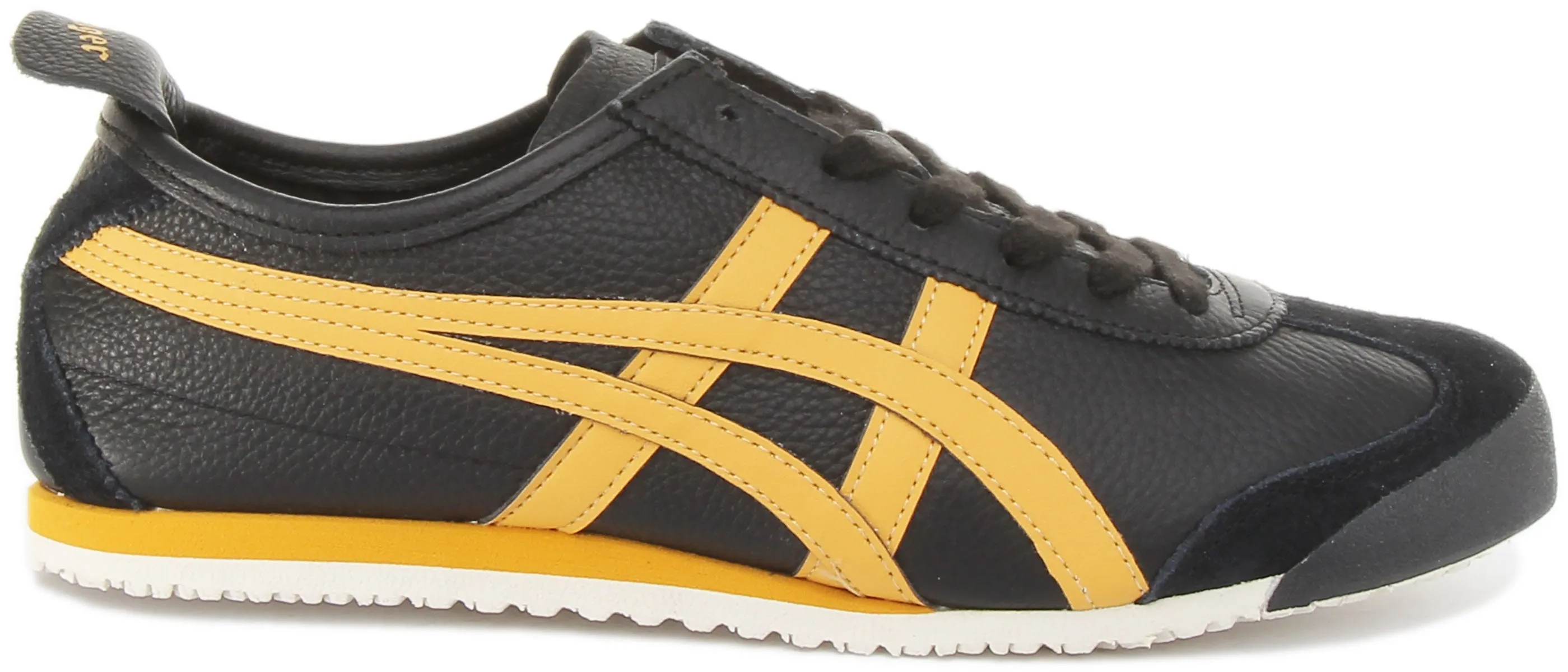 Onitsuka Tiger Mexico 66 Zapatillas de cuero con cordones para en negro amarillo